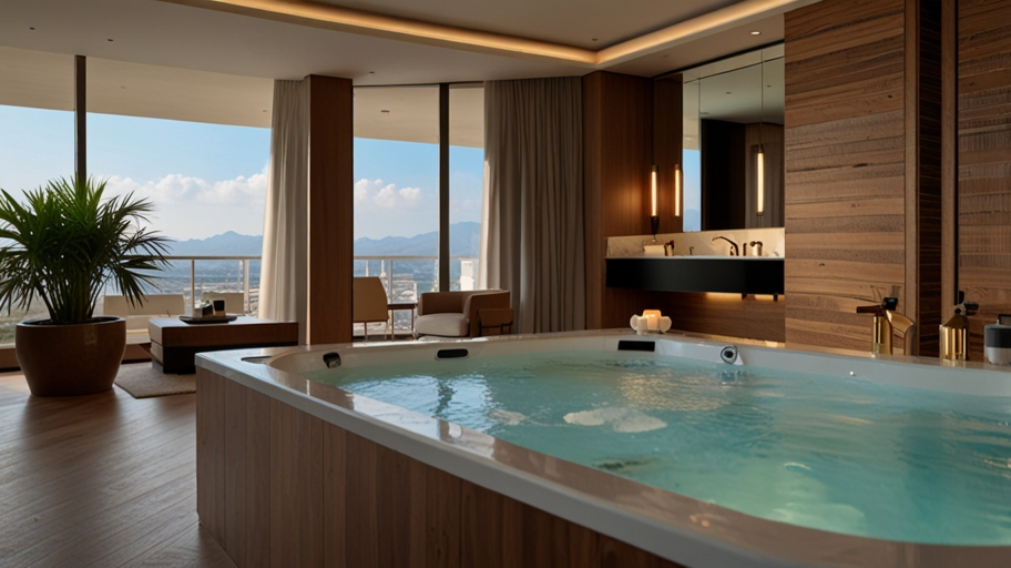 hotel with a jacuzzi in the room